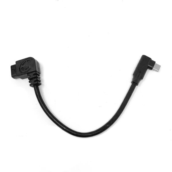 Core SWX 8? PD Pro to USB-C PD Right-Angle Cable with reinforced connectors for USB-C cameras and monitors.